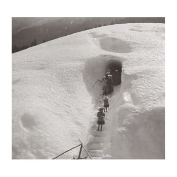 MONTAGNE - Photo ancienne noir et blanc montagne n°26 alu 30x30cm