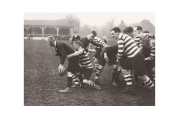 SPORT - Photo ancienne noir et blanc rugby n°07 alu 30x45cm