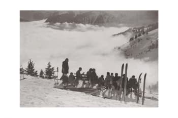MONTAGNE - Photo ancienne noir et blanc montagne n°88 cadre noir 70x105cm