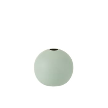 BOULE - Vase céramique vert pastel H18cm