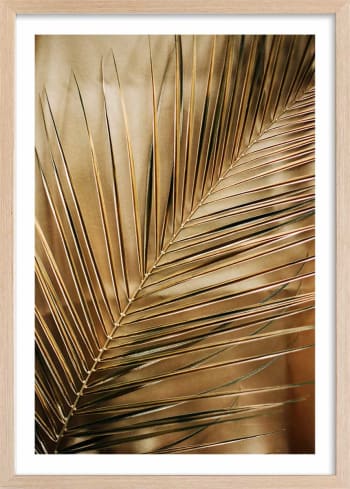 Affiche deco golden palm avec cadre 20x30cm