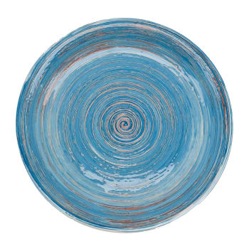 Swirl blue - Piatto azzurro in ceramica 27 cm