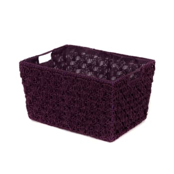 AUNTY - Panier dentelle au crochet violet 35x20cm
