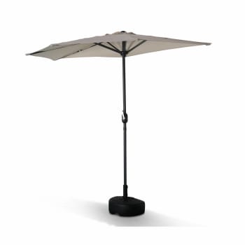 Calvi - Demi parasol de balcon droit mât en aluminium toile sable D250cm