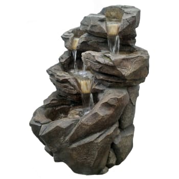 NIAGARA - Grande fontana da giardino di roccia marrone - H71