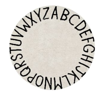 ALPHABET - Tapis coton motif alphabet beige D150cm