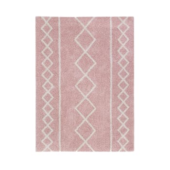OASIS - Tappeto lavabile in cotone rosa 120x160