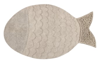 POISSON - Tappeto lavabile in cotone beige 110x180
