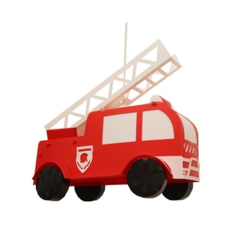 Lámpara de techo infantil Camión de bomberos Rojo 38 cm