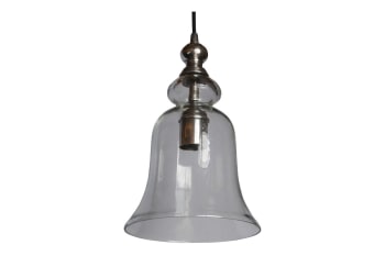 Sweet bell - Lampe suspendue en verre et métal argenté