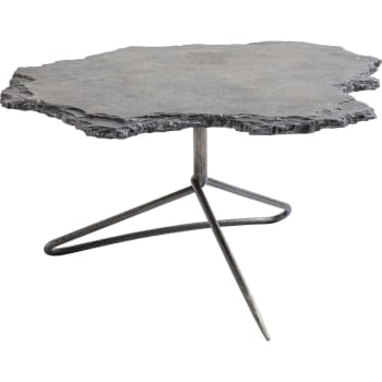 Vulcano - Table basse en roche brute et acier
