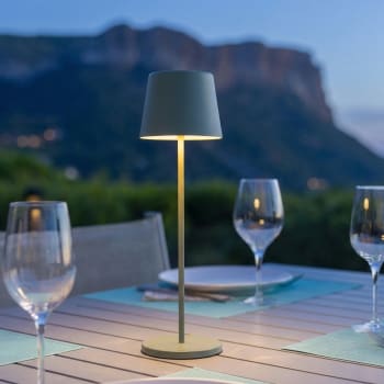 Lampe De Table ACMHNC LED Rechargeable - IP54 - Dimmable & RGB - Pour Intérieur/Extérieur/Sauna - Télécommande