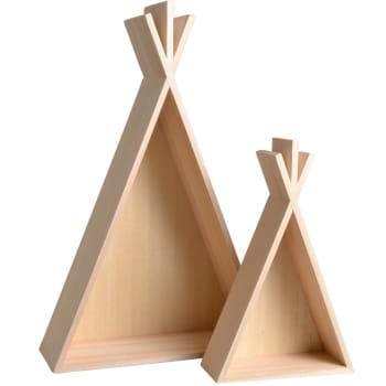 TIPI - 2 estantes de madera tipi - 45 y 26 cm