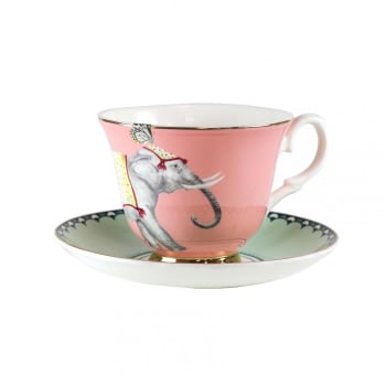 ÉLÉPHANT - Tasse à thé et soucoupe en porcelaine éléphant