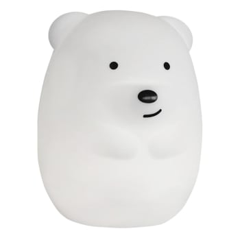 Teddy - Veilleuse bébé ours sans fil touch LED Silicone Blanc H19CM