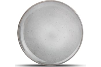 FRECKLES - Assiette plate gris  Ø 26cm - Lot de 4