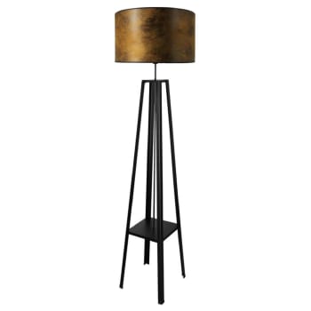 CLUB - Lampadaire simili cuir/métal H170,5cm