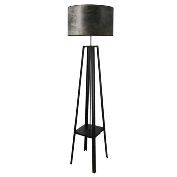 CLUB - Lampadaire simili cuir/métal H170,5cm