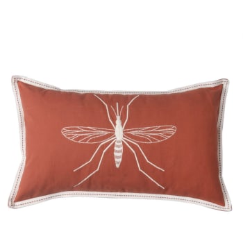 Mosquito - Housse de coussin coton  50x30 terracotta