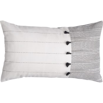 Pinstripe - Housse de coussin coton noir 50x30