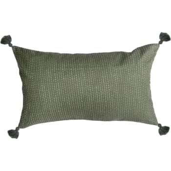 Dots - Fodera per cuscino velluto di cotone 50x30 verde lichene
