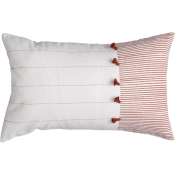 Pinstripe - Housse de coussin coton terracotta 50x30