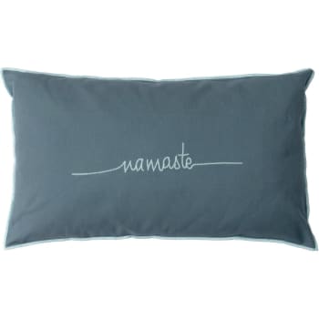 Namaste - Fodera per cuscino cotone 50x30 blu pavone