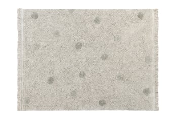 HIPPY - Tapis coton lavable dots olive 120x160cm
