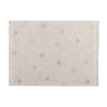 HIPPY - Alfombra lavable de algodón rosa 120x160