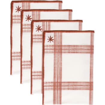 Madras - Serviettes de table (x4) coton  45x45 terracotta