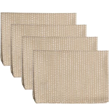 Dots - Serviettes de table (x4) coton  45x45 sable
