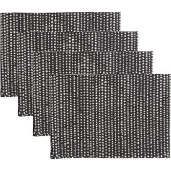 Dots - Serviettes de table (x4) coton  45x45 noir