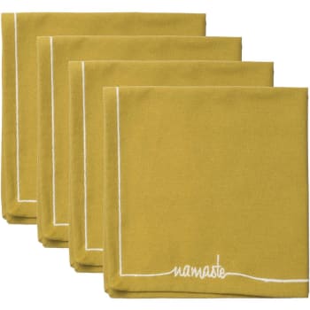 Namaste - Serviettes de table (x4) coton  45x45 jaune zeste