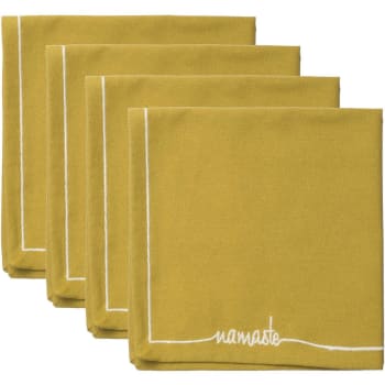 Namaste - Servilletas (x4) algodón amarillo limón 45x45