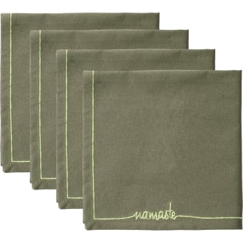 Namaste - Servilletas (x4) algodón verde liquen 45x45