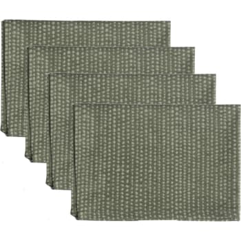 Dots - Serviettes de table (x4) coton  45x45 vert lichen