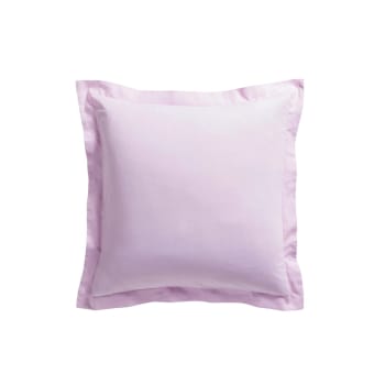 Premium - Taie d'oreiller uni en Percale de coton Rose 75x75 cm