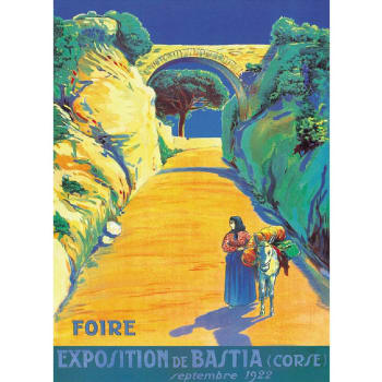 FOIRE BASTIA - Affiche ancienne de Corse 50x70cm