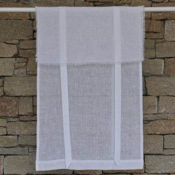 Saint remy blanc - Store en lin blanc avec bords effilochés 53X160 CM