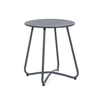 WISSANT - Tavolino da giardino in acciaio nero