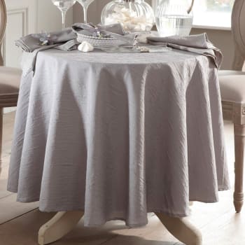 Fontana - Nappe ronde gris 180x180 en polyester