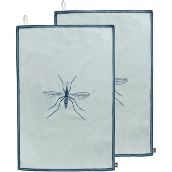 Mosquito - Paño de cocina (x2) algodón azul pavo real 50x75