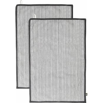 Pinstripe - Paño de cocina (x2) algodón 50x75 negro