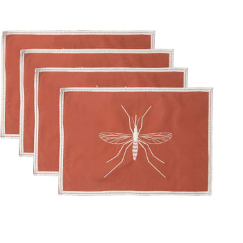 Mosquito - Sets de table (x4) coton  35x50 terracotta
