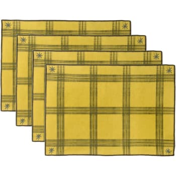 Madras - Sets de table (x4) coton  35x50 vert kaki