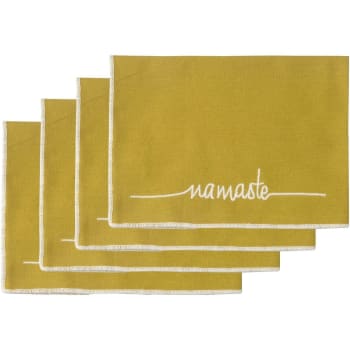 Namaste - Sets de table (x4) coton  35x50 jaune zeste