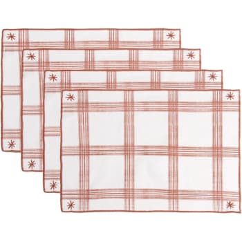 Madras - Sets de table (x4) coton  35x50 terracotta