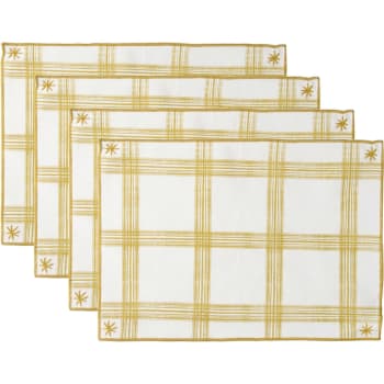 Madras - Sets de table (x4) coton  35x50 jaune zeste