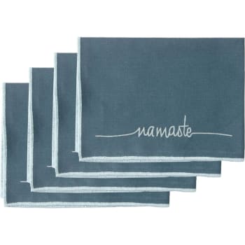 Namaste - Sets de table (x4) coton  35x50 bleu paon