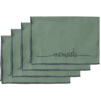 Namaste - Mantel individual (x4) algodón 35x50 verde liquen